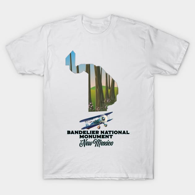 bandelier national monument New Mexico map T-Shirt by nickemporium1